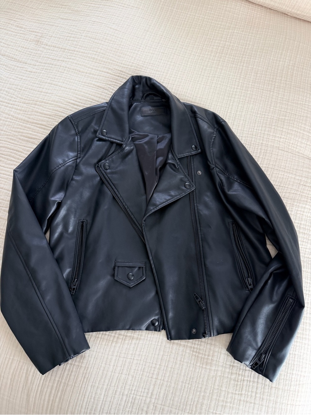 Blank NYC Black Faux Leather Moto Jacket